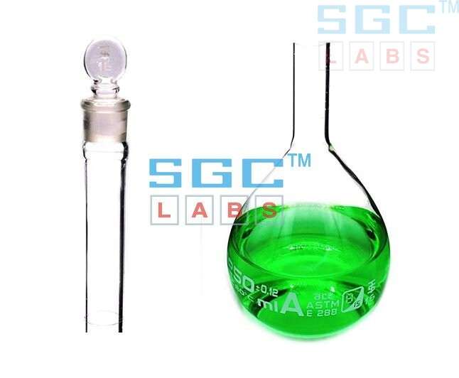 SGC LABS volumetric flask 200ml laboratory glassware with glass stopper